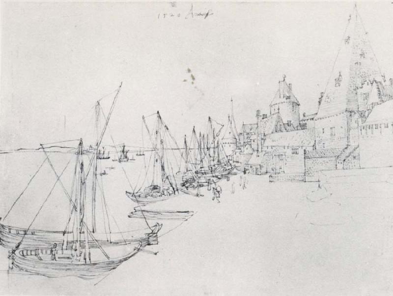 Albrecht Durer The Harbor at Antwerp France oil painting art